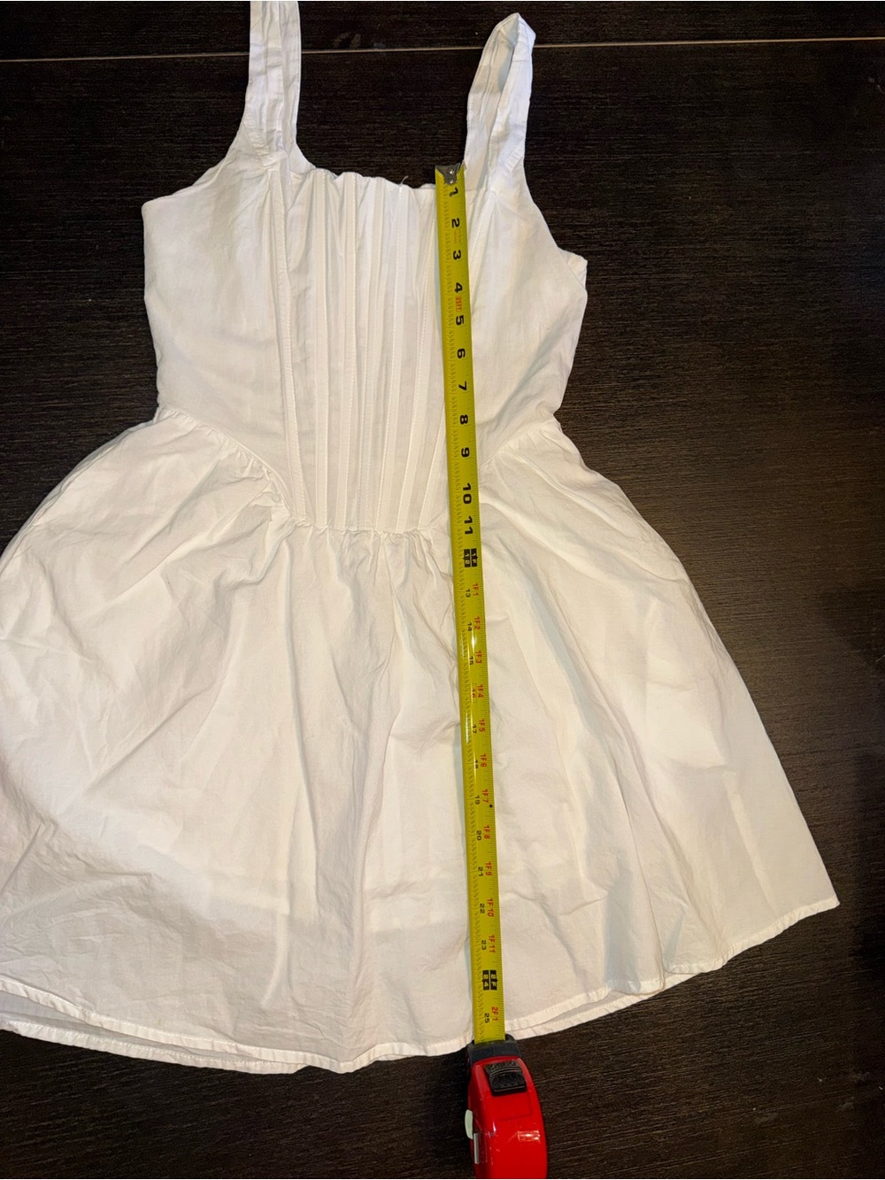 Papermoon Cotton Poplin Corset Mini Square Neck Pleated Pockets Cottagecore Dres - Picture 6 of 9